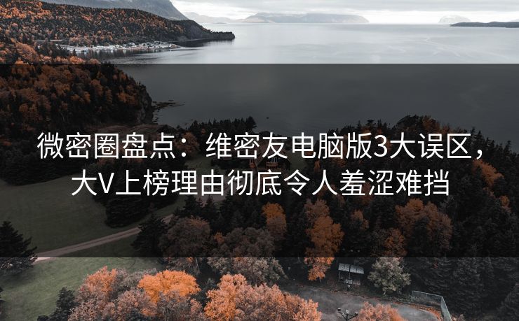 微密圈盘点：维密友电脑版3大误区，大V上榜理由彻底令人羞涩难挡