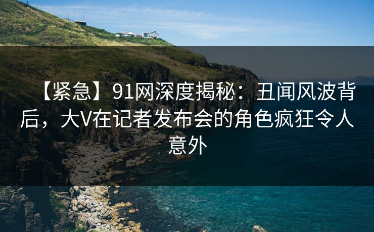 【紧急】91网深度揭秘：丑闻风波背后，大V在记者发布会的角色疯狂令人意外