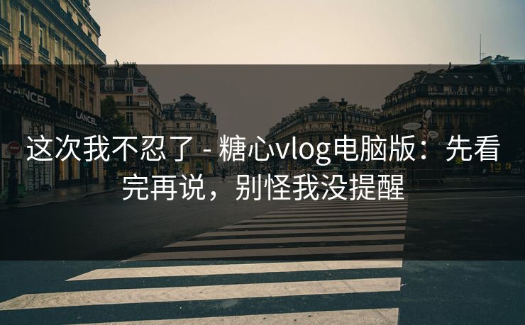这次我不忍了 - 糖心vlog电脑版：先看完再说，别怪我没提醒